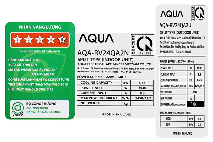 Điều hòa Aqua Inverter 24000 BTU 1 chiều AQA-RV24QA2